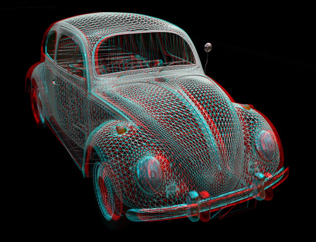 volkwagen wire mesh anaglyph